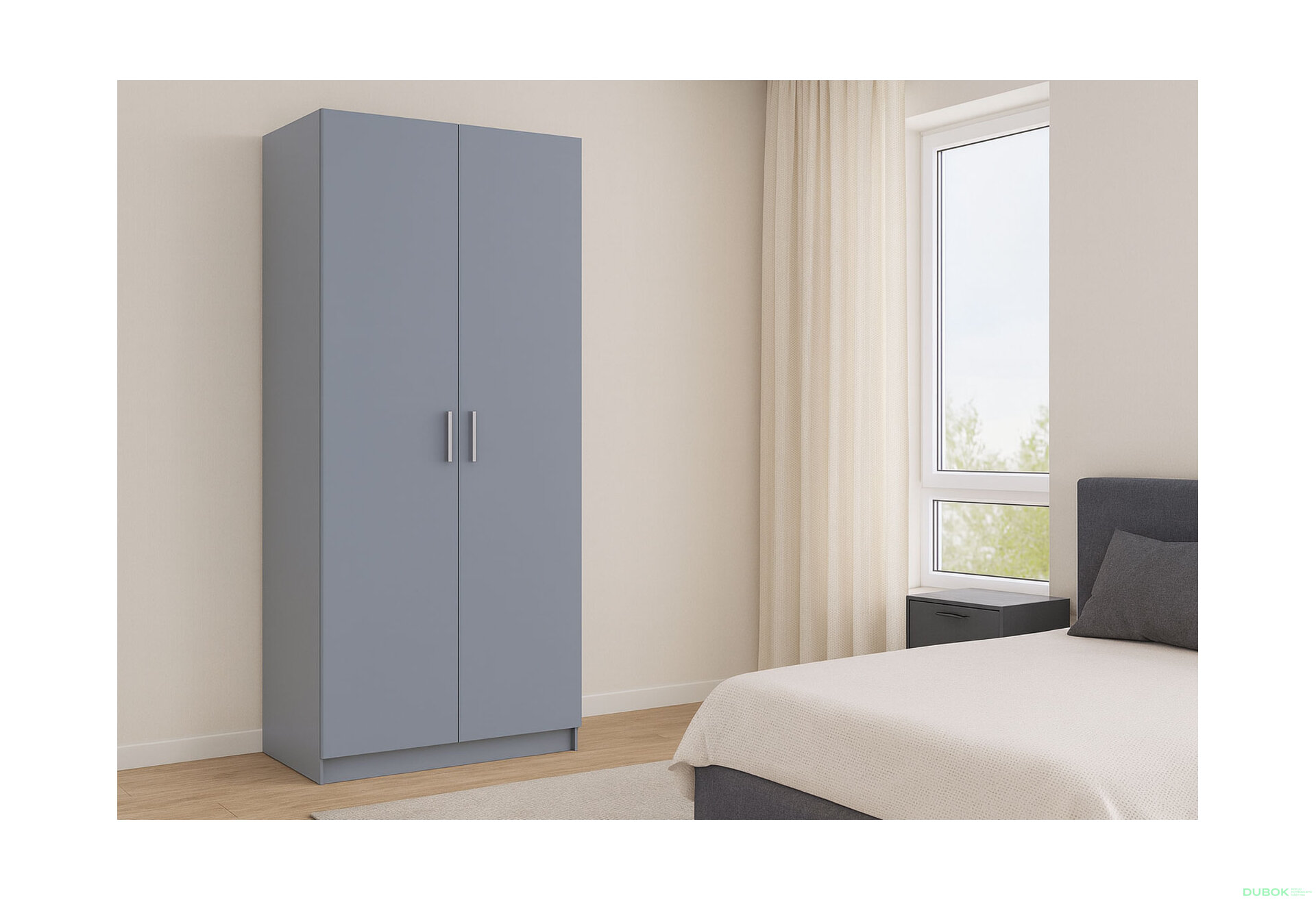 Fotografia 7 - Skriňa Promo s policami s 2 dverami 90 cm, sivá