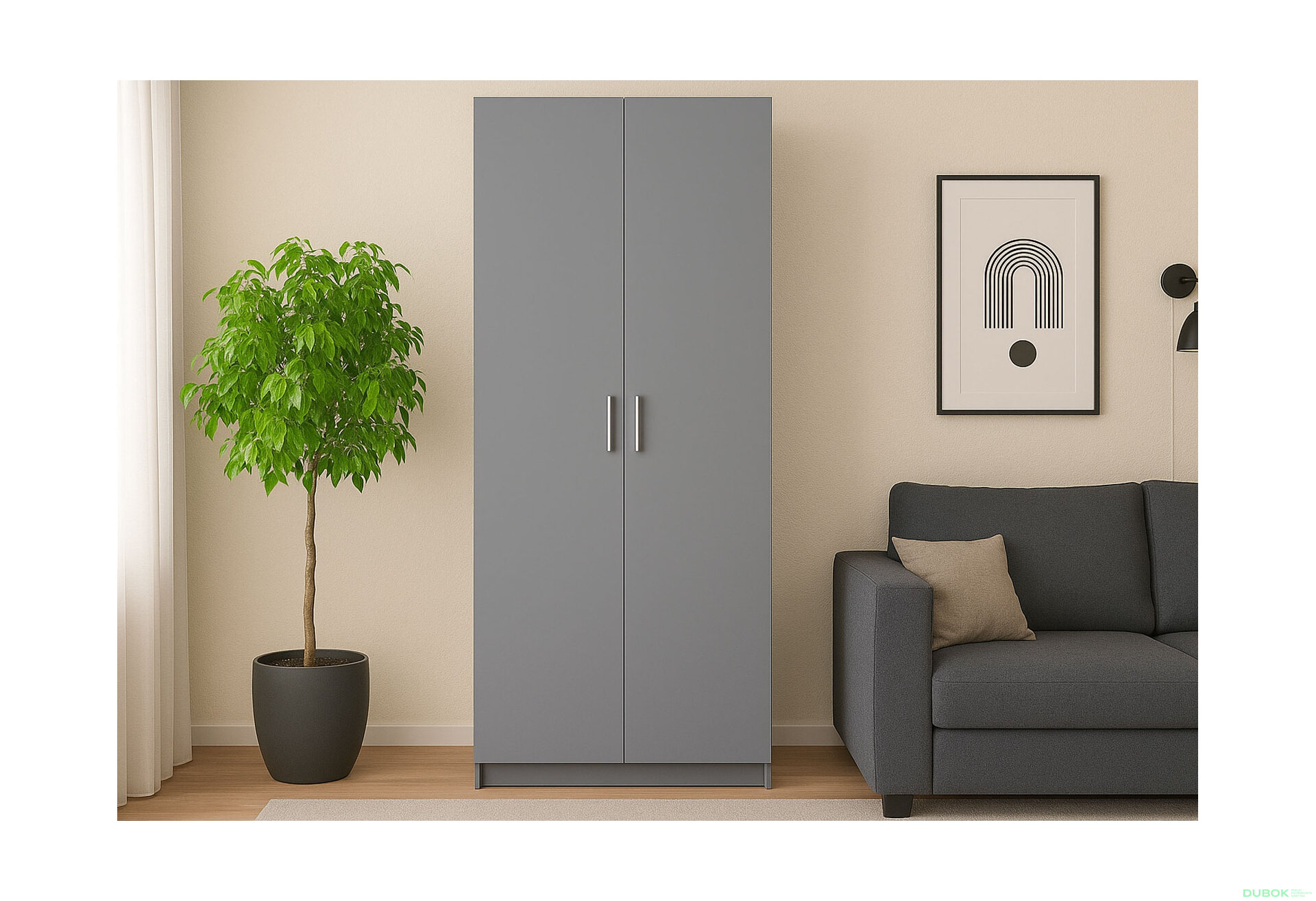 Fotografia 10 - Skriňa Promo s 2 dverami 90 cm, sivá