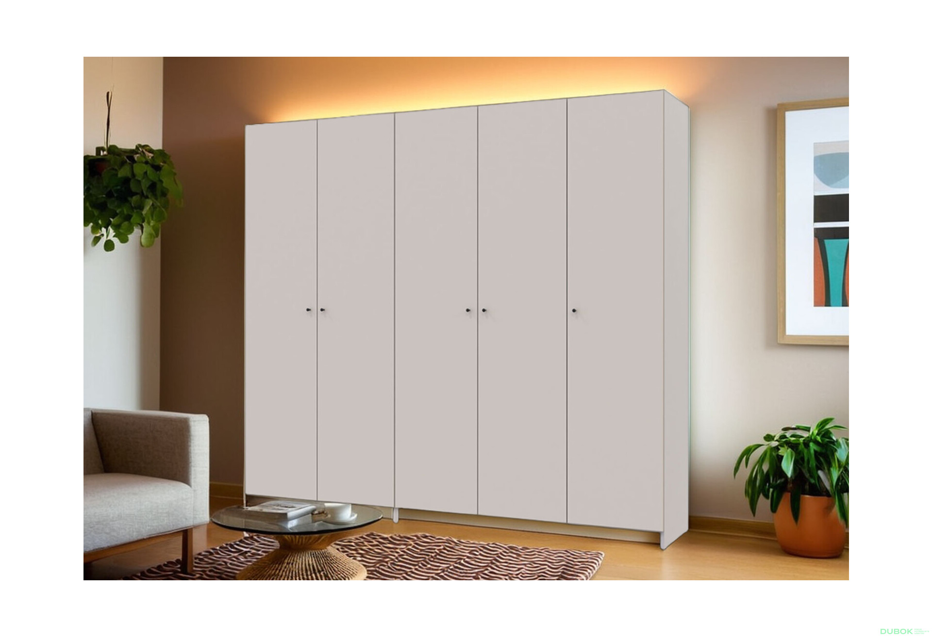 Fotografia 7 - Skriňa Promo so 5 dverami 225 cm Kašmír
