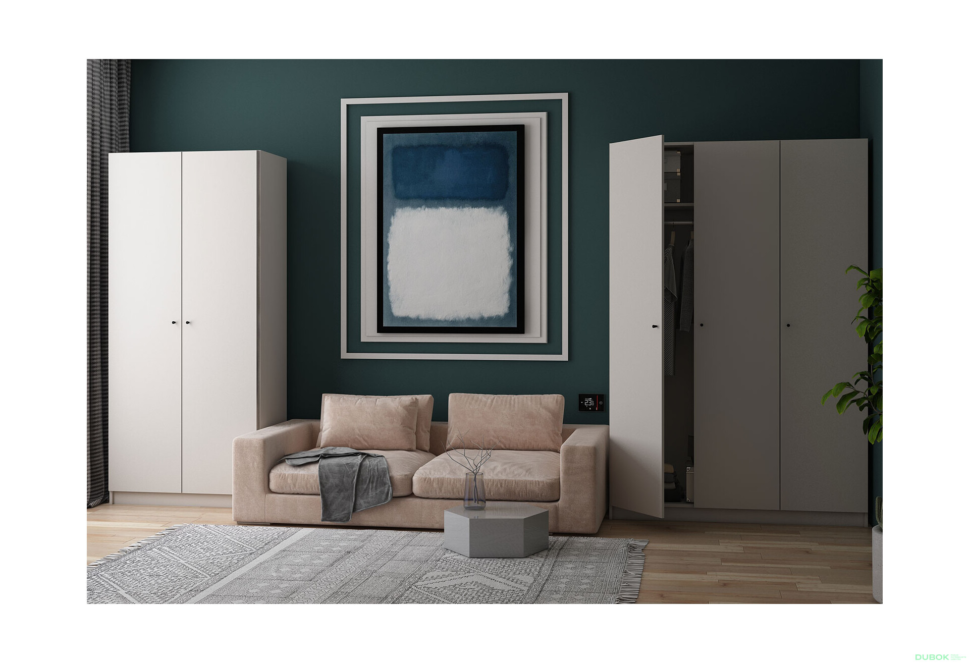 Fotografia 3 - Skriňa Promo s 2 dverami 90 cm kašmír