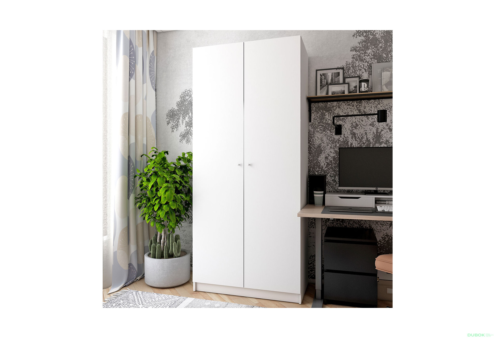 Fotografia 3 - Skriňa Promo s policami 2 DTD 90x48x204 Biela