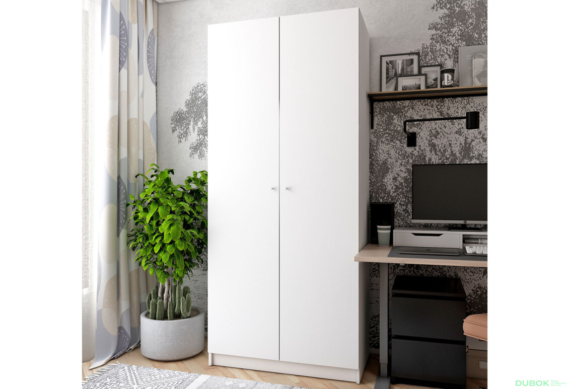 Skriňa Promo s policami 2 DTD 90x48x204 Biela - Fotografia 3 Fotografia 3 - Skriňa Promo s policami 2 DTD 90x48x204 Biela