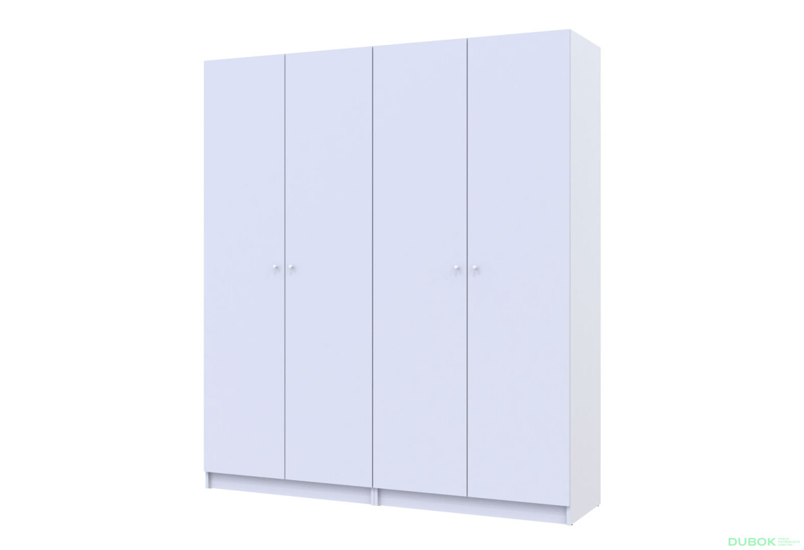 Skriňa Doros Promo 2+2 DTD, 4-dverová, 180 cm, Biela
