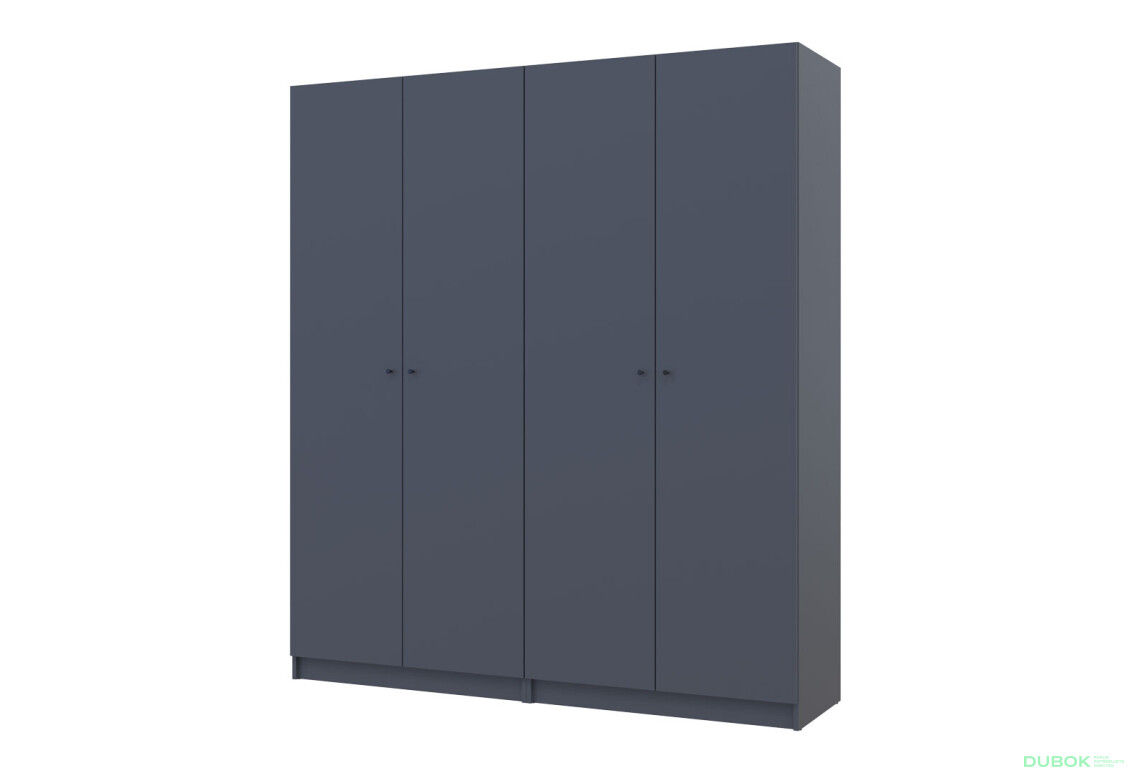 Skriňa Doros Promo 2+2 DTD, 4-dverová, 180 cm, grafit