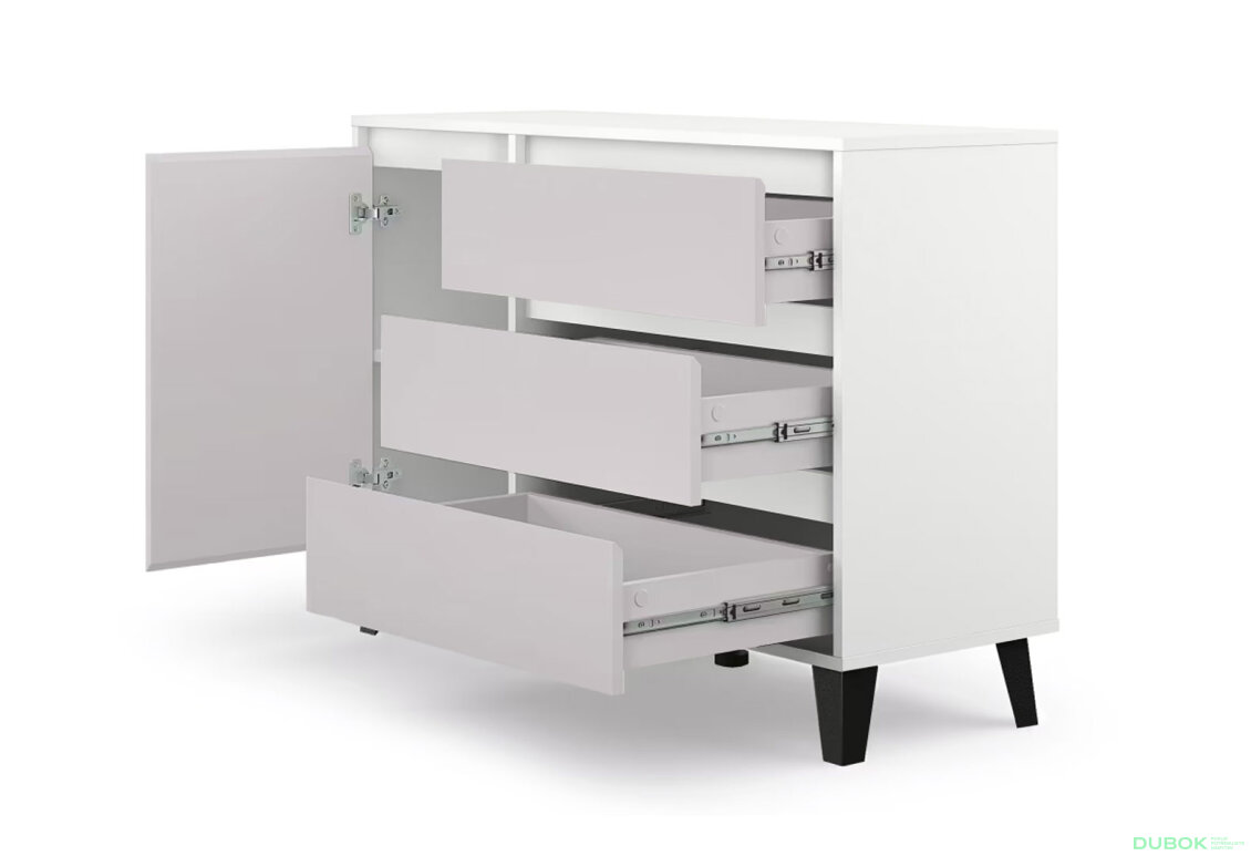 Fotografia 5 - Komoda Borg 1d3s biela / kašmír