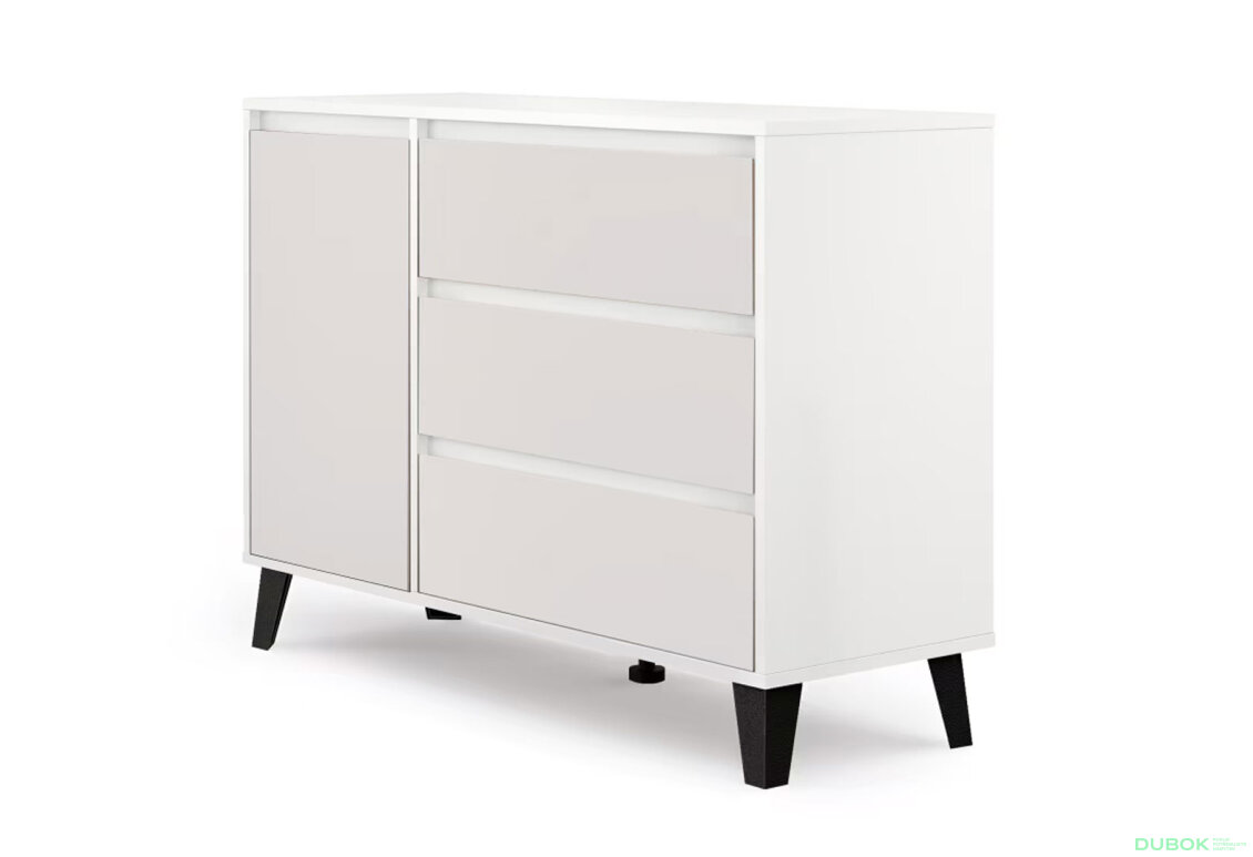 Fotografia 3 - Komoda Borg 1d3s biela / kašmír
