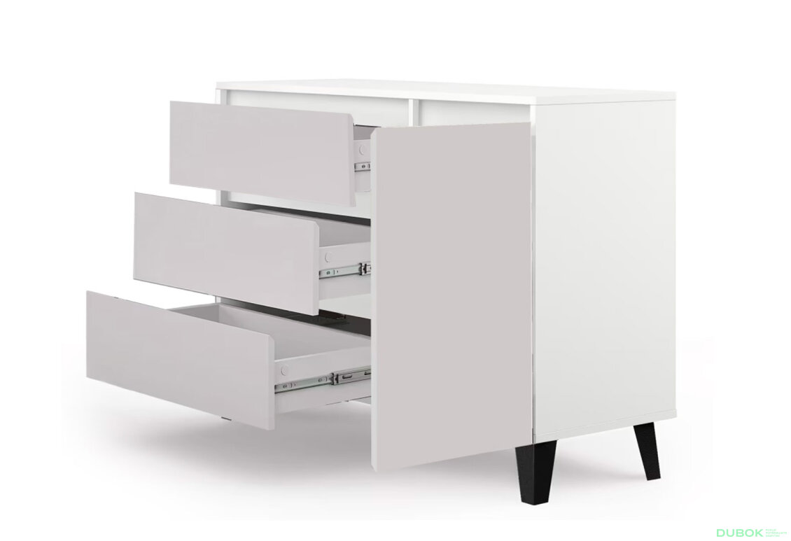 Fotografia 4 - Komoda Borg 1d3s biela / kašmír