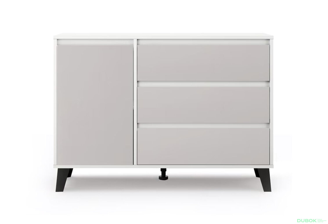 Fotografia 2 - Komoda Borg 1d3s biela / kašmír