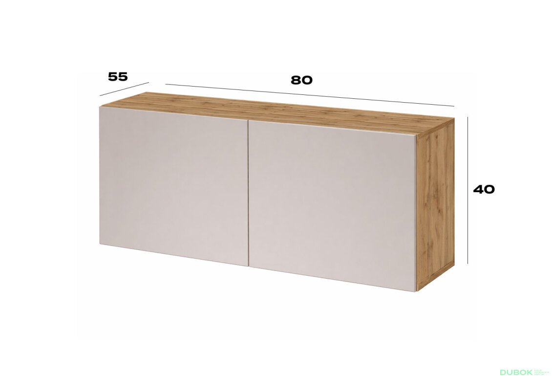 Fotografia 2 - Nadstavec na skriňu 80 cm dub apalačský / kašmír Space