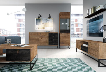 Obývacia zostava I dub ribbeck / čierny kameň Dark