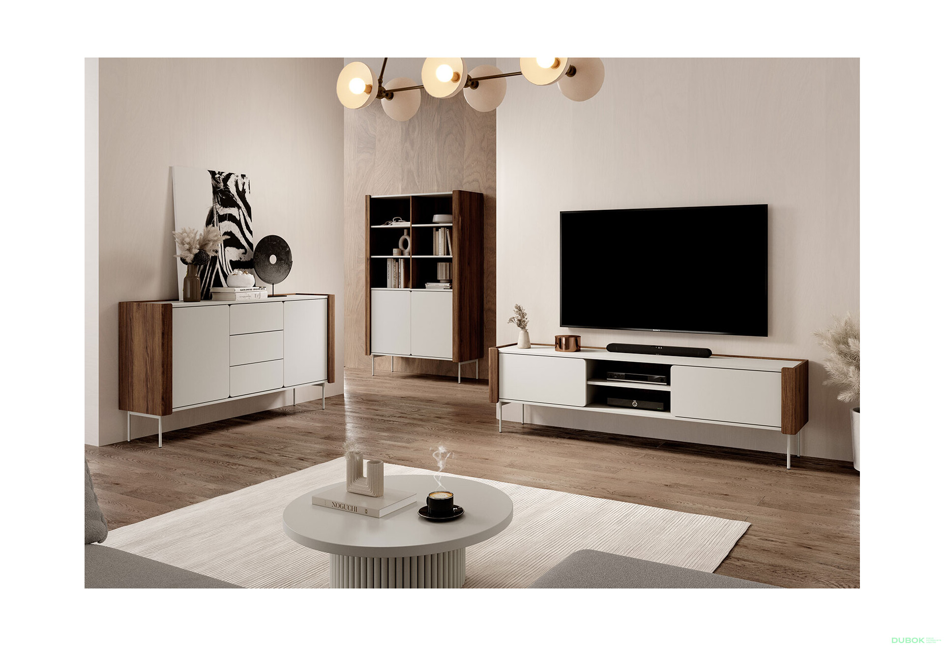 Fotografia 5 - TV stolík RTV180 warmia orech / kašmír Wrap