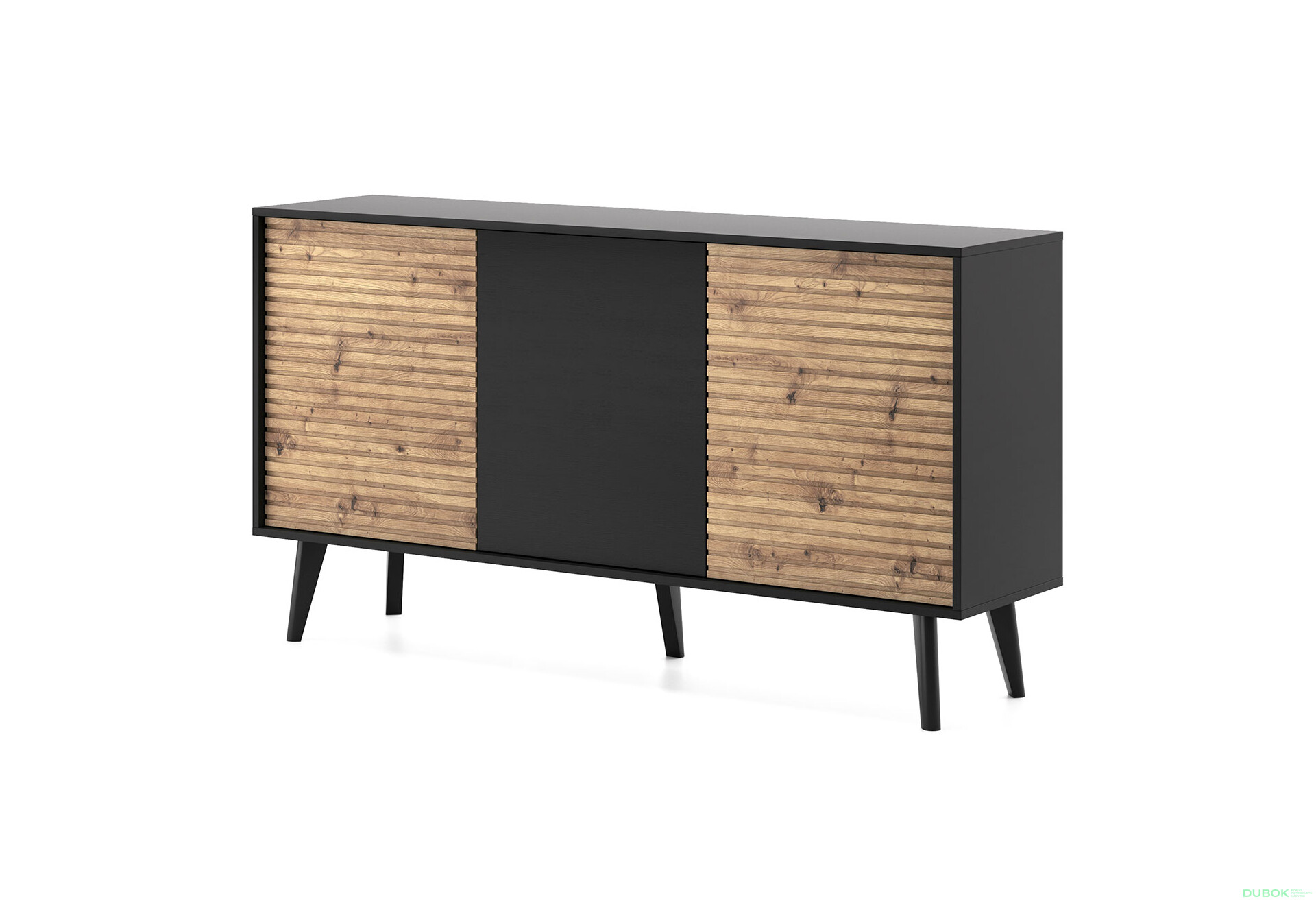 Fotografia 1 - Komoda K154 dub artisan / čierny Willow