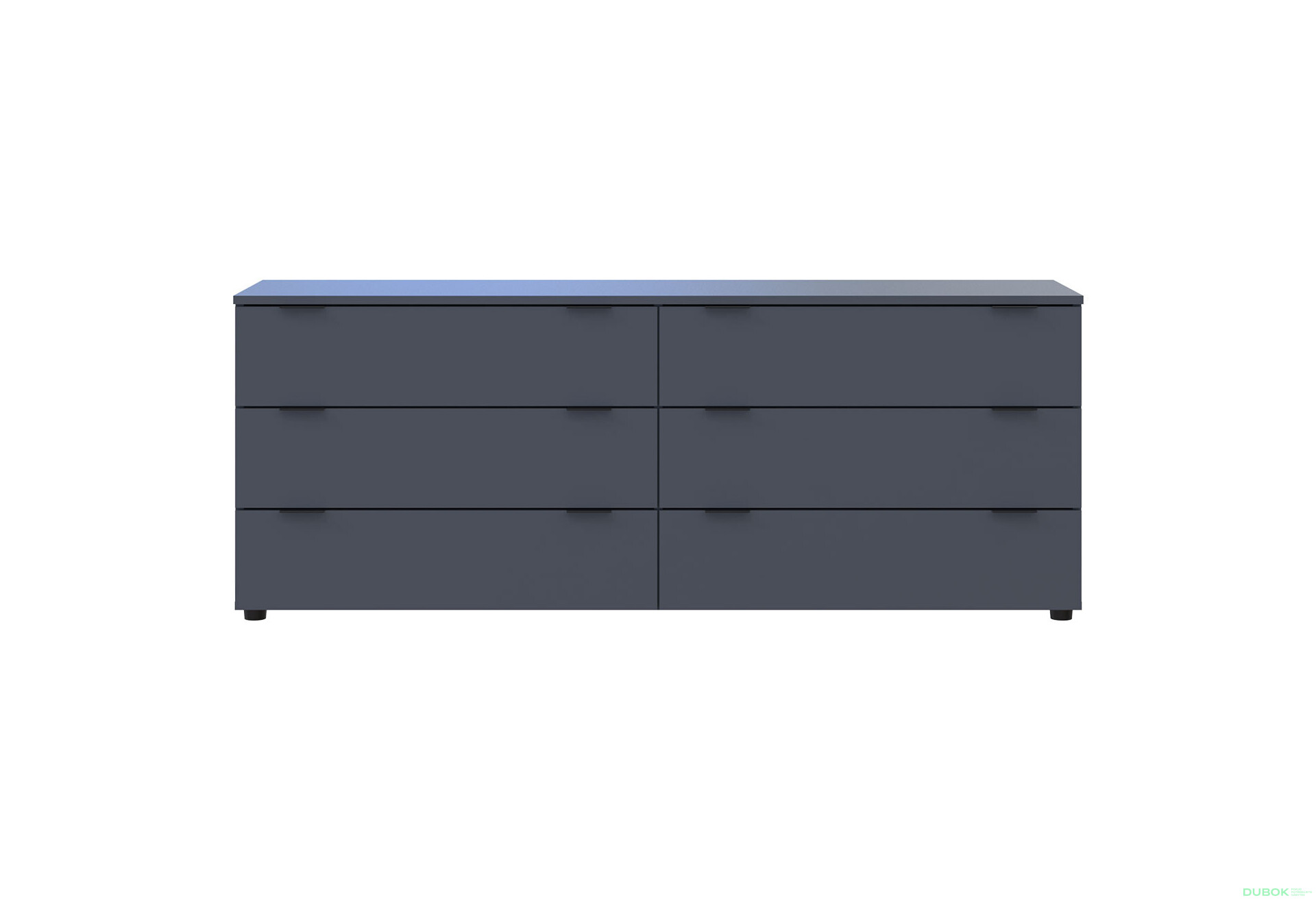 Komoda Ron 9 s 6 zásuvkami 160х38х62 grafit - Fotografia 2 Fotografia 2 - Komoda Ron 9 s 6 zásuvkami 160х38х62 grafit