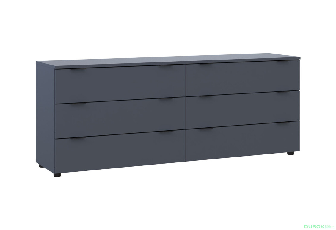 Komoda Ron 9 s 6 zásuvkami 160х38х62 grafit - Fotografia 5 Fotografia 5 - Komoda Ron 9 s 6 zásuvkami 160х38х62 grafit