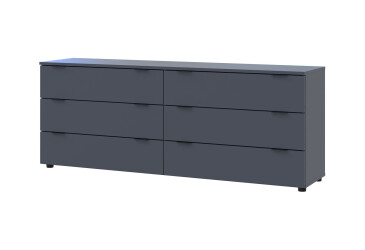 Komoda Ron 9 s 6 zásuvkami 160х38х62 grafit