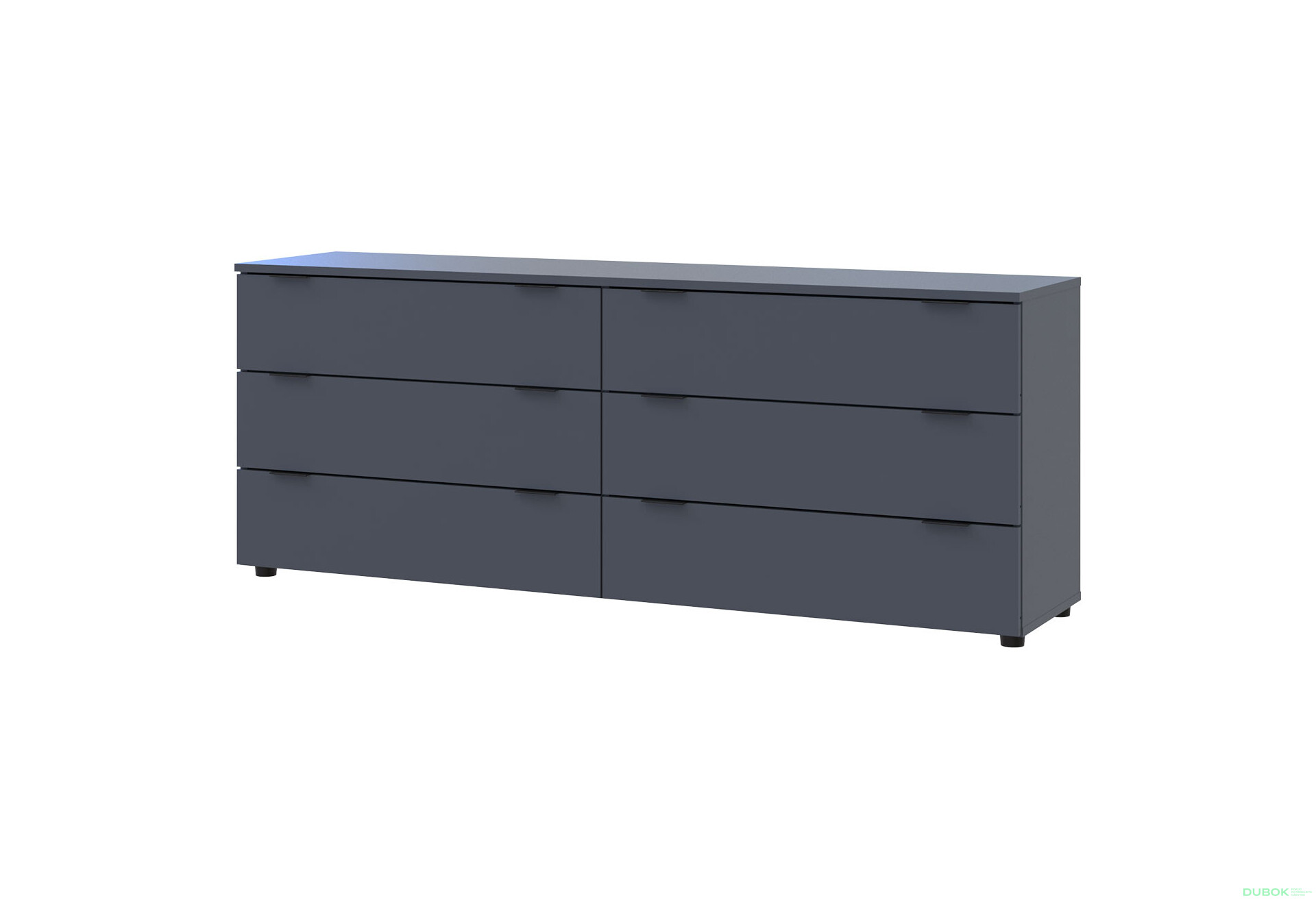 Komoda Ron 9 s 6 zásuvkami 160х38х62 grafit - Fotografia 1 Fotografia 1 - Komoda Ron 9 s 6 zásuvkami 160х38х62 grafit
