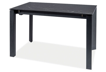 Stôl Metropol Ceramic 120(180)x80 efekt marmúru, čierny / czarny matowy