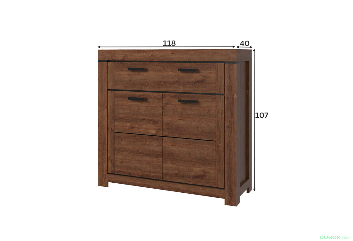 Fotografia 2 - Komoda 2d1s hnedý dub Brass