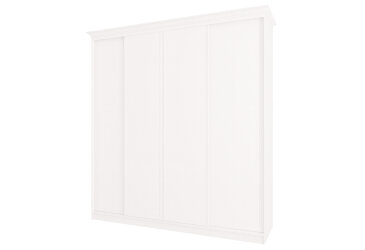 Skriňa Rim-Veneziano 4D 2,4 m biela s rímsou, fasádami DTD