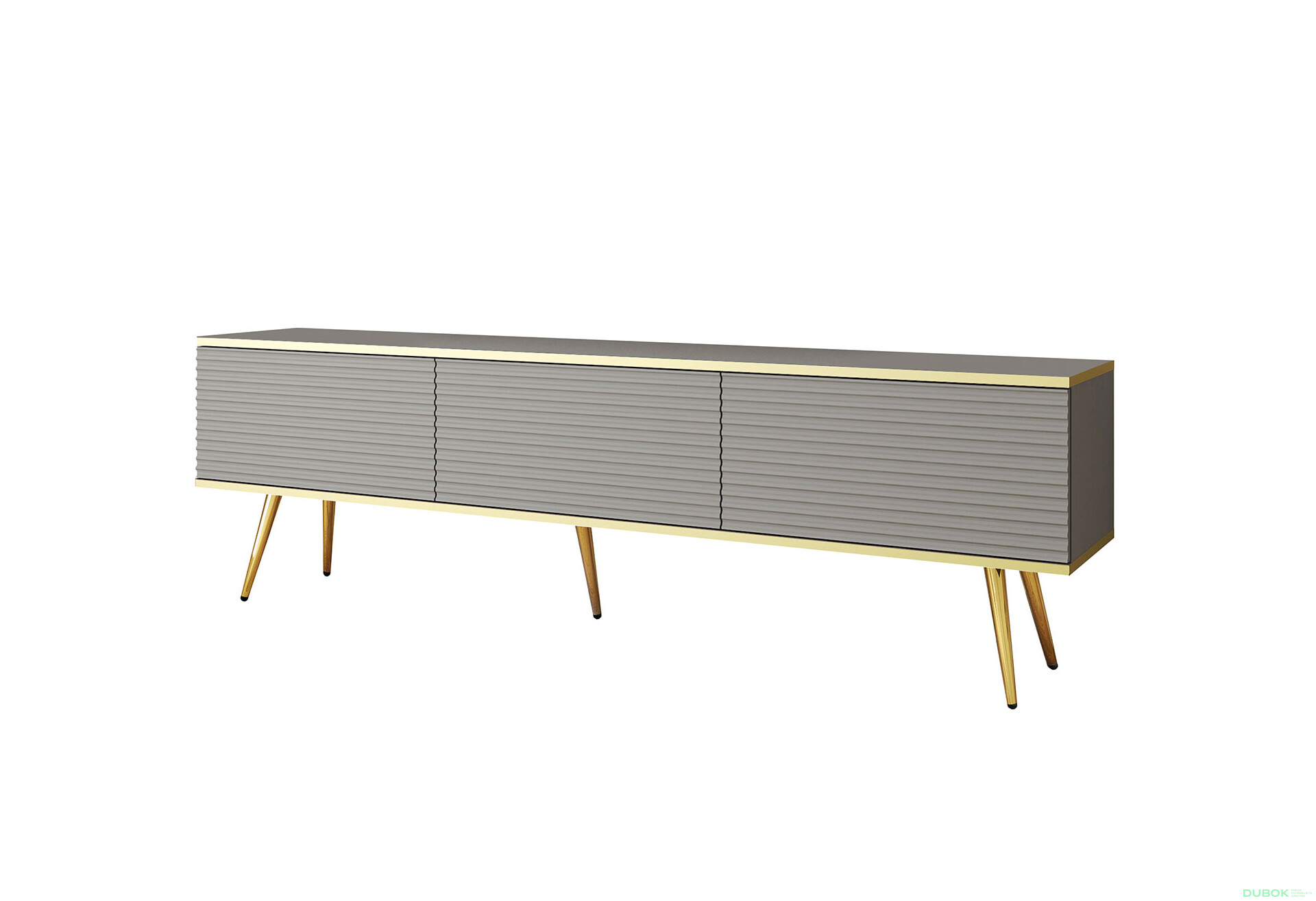 TV stolík RTV 175 MDF sivý, zlaté nohy Oro - Fotografia 1 Fotografia 1 - TV stolík RTV 175 MDF sivý, zlaté nohy Oro