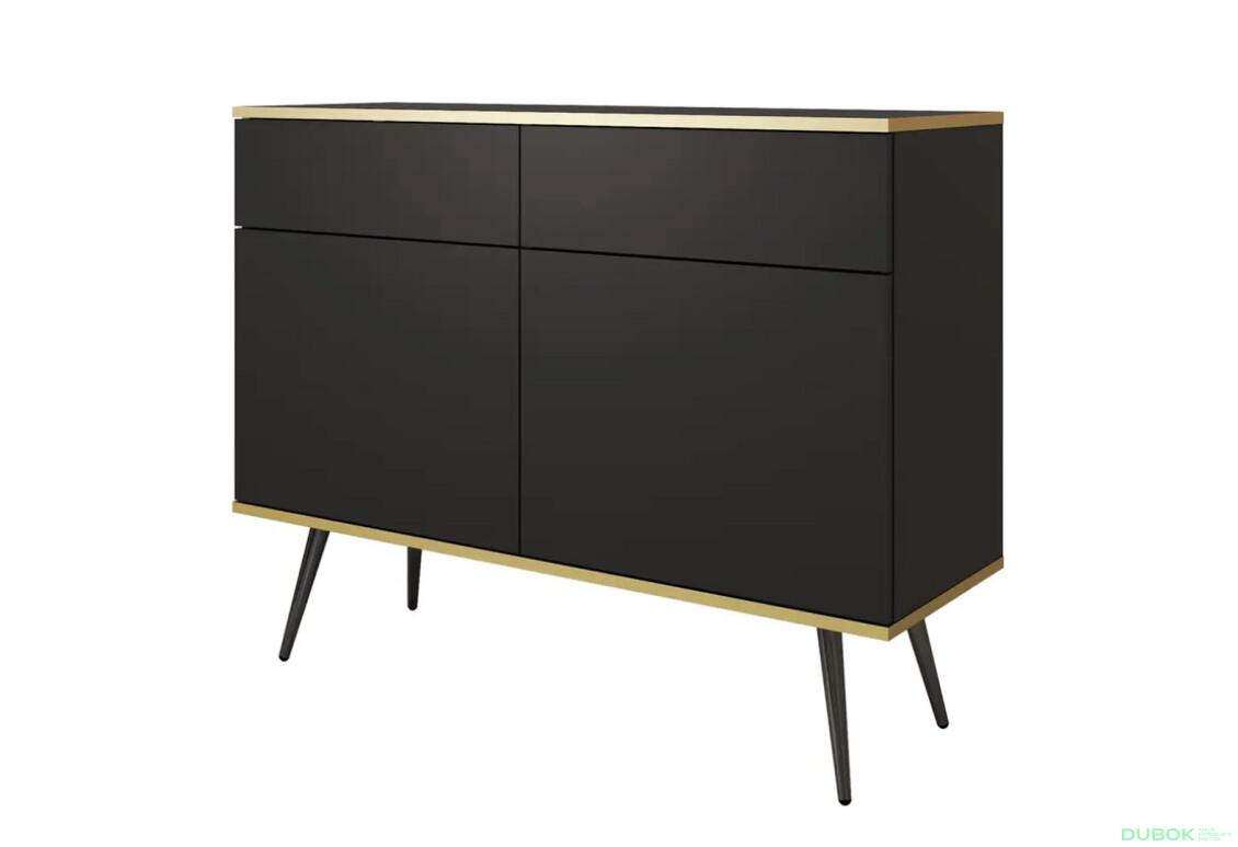 Komoda KSZ107 čierna, nohy čierne Oro