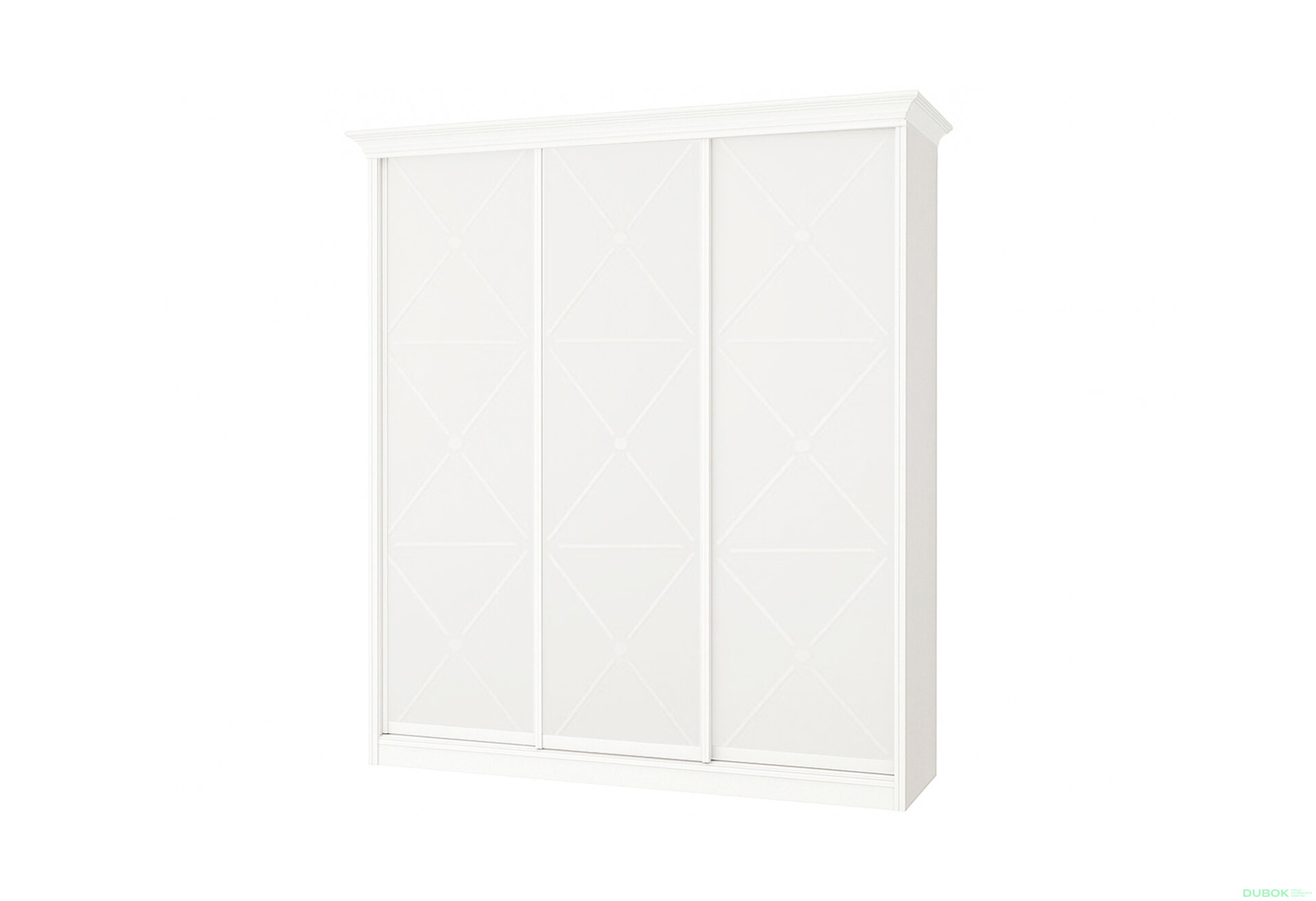 Fotografia 1 - Skriňa Rim-Veneziano 3D 2,63 m biela s rímsou, fasádami DTD (s dekorom)