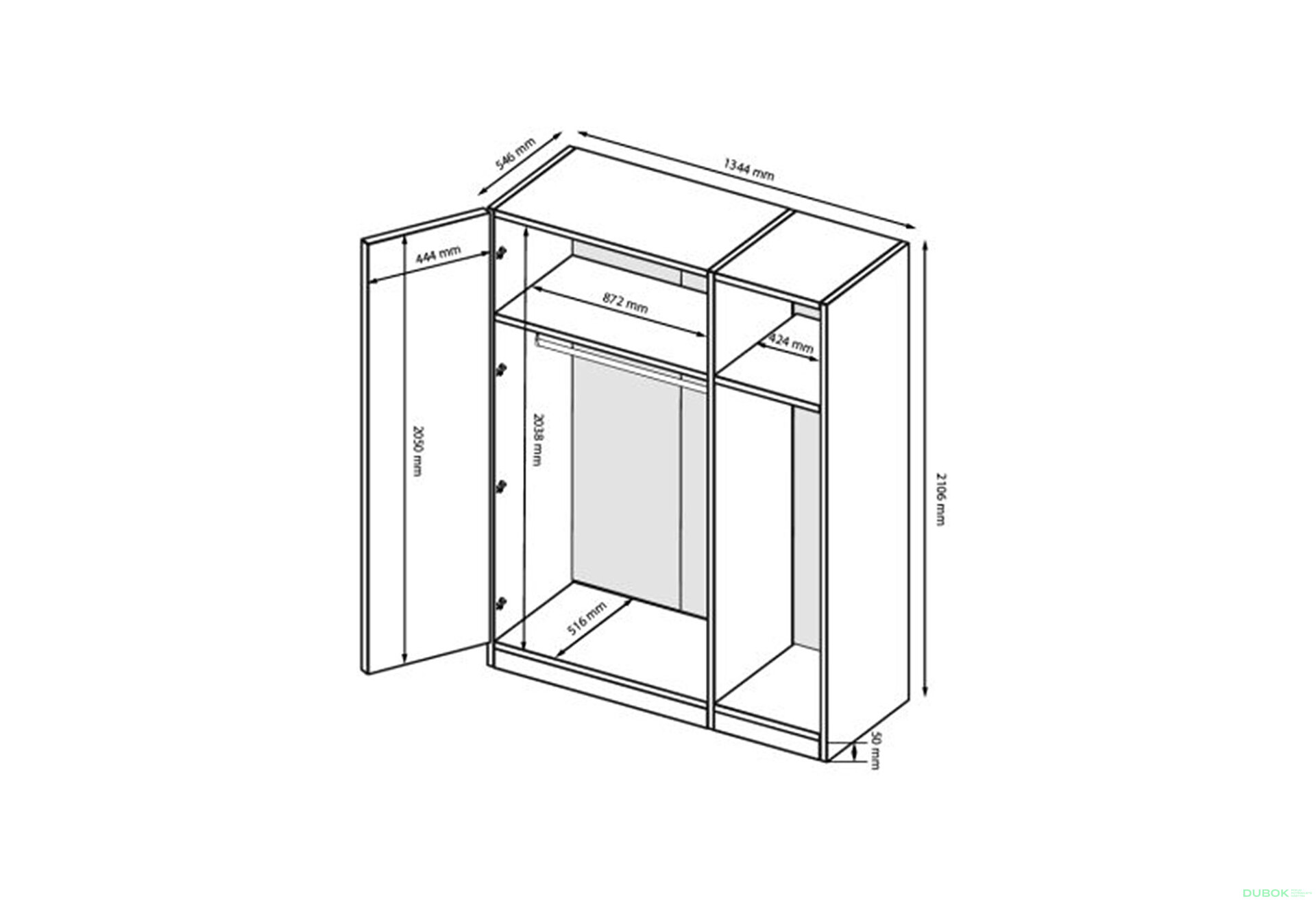 Fotografia 8 - Skriňa 3D bez zrkadiel, kašmírový lesk Lori