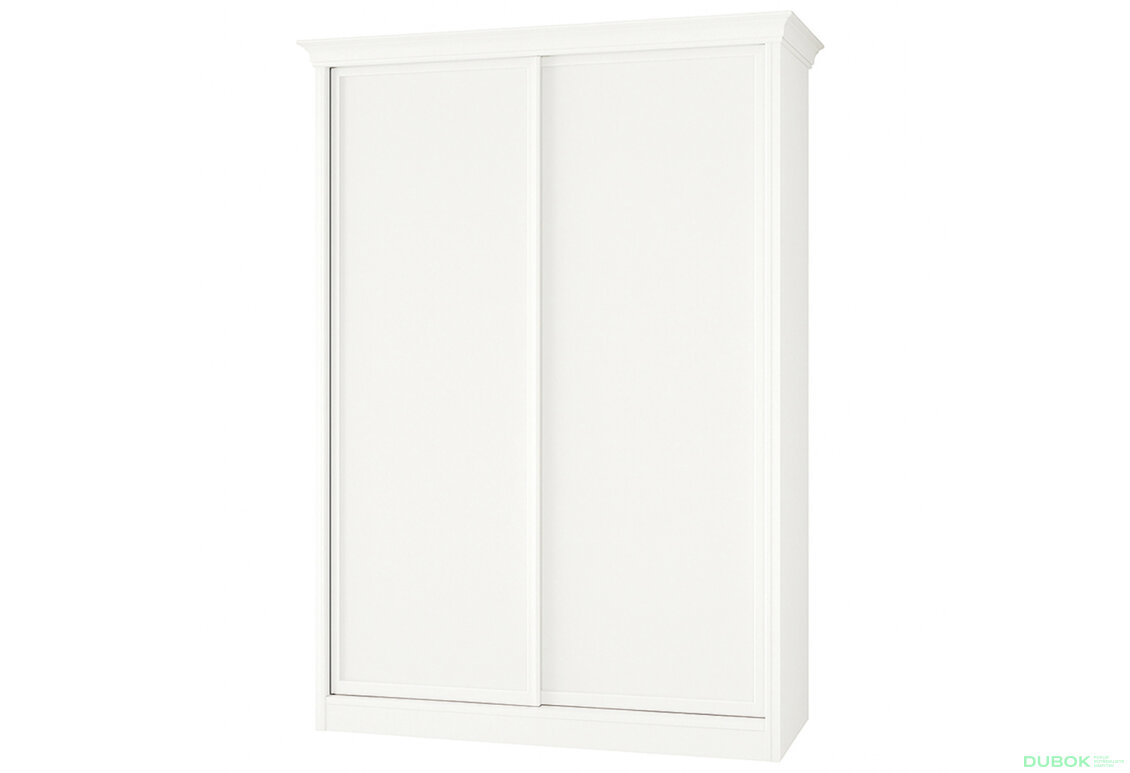 Skriňa Rim-Veneziano 2D 1,8 m biela s rímsou, fasádami DTD 