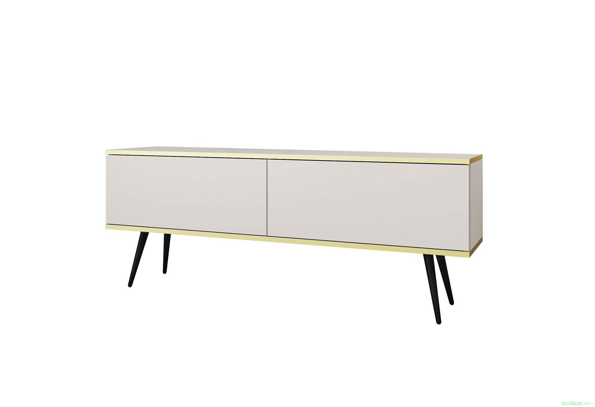 TV stolík RTV 135 biely, čierne nohy Oro - Fotografia 1 Fotografia 1 - TV stolík RTV 135 biely, čierne nohy Oro