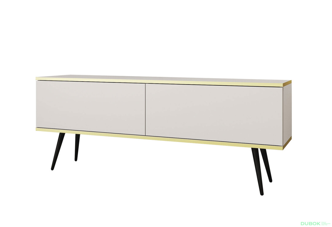 TV stolík RTV 135 biely, čierne nohy Oro - Fotografia 1 Fotografia 1 - TV stolík RTV 135 biely, čierne nohy Oro