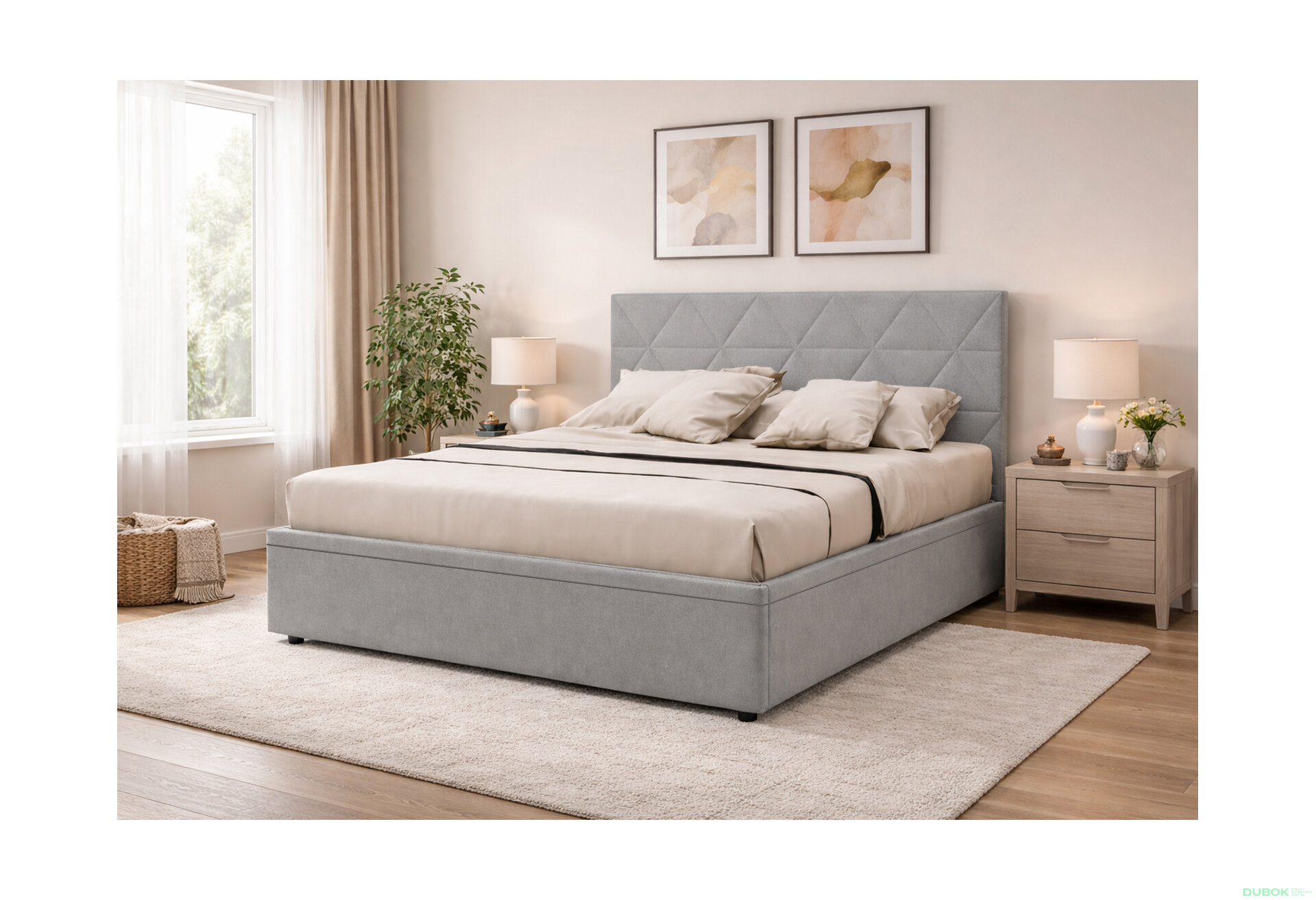 Fotografia 7 - Posteľ Fro Caro 140x200 s roštom, úložným priestorom Mono 246, sivá