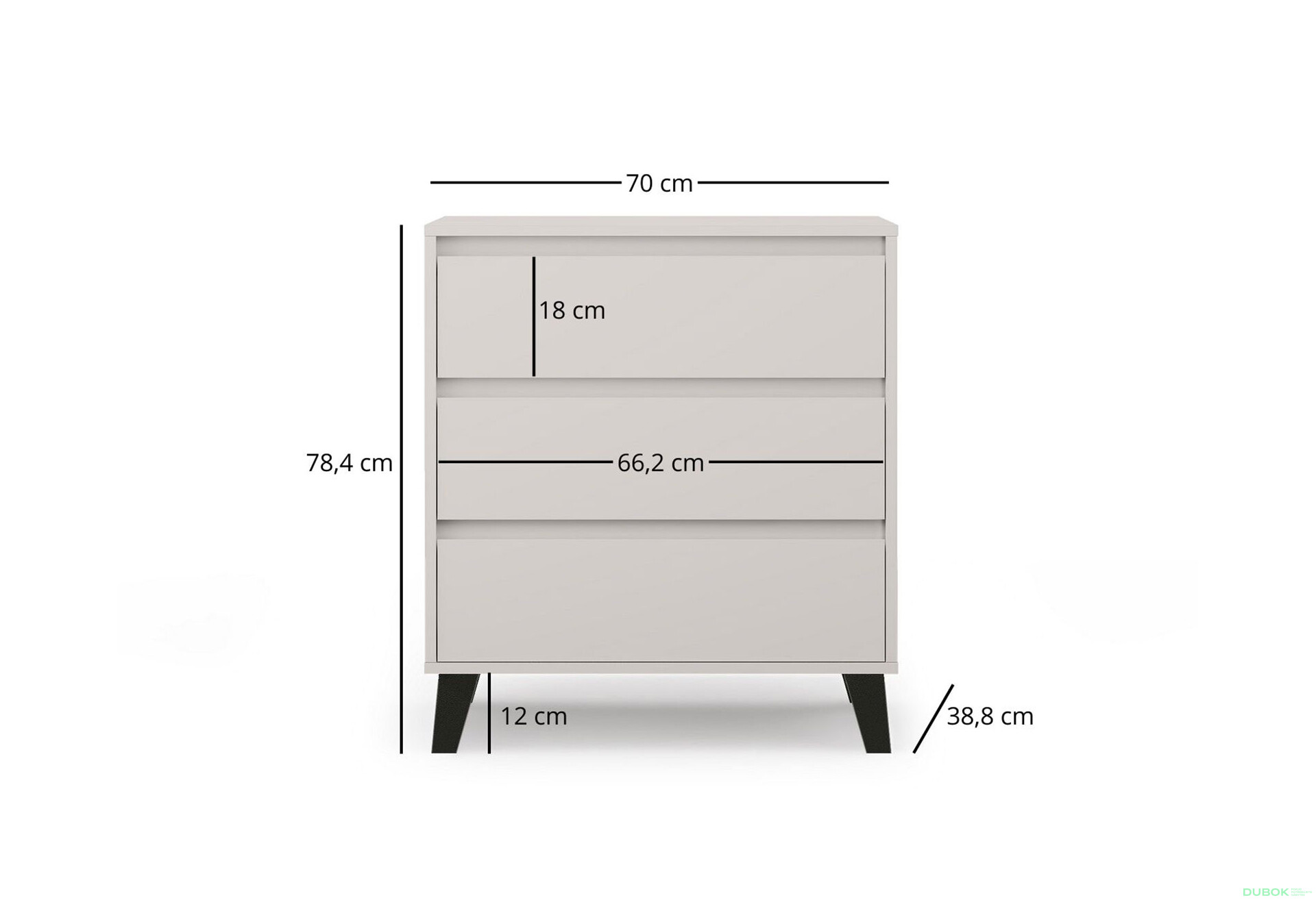 Komoda Borg 3s/70 kašmír - Fotografia 7 Fotografia 7 - Komoda Borg 3s/70 kašmír