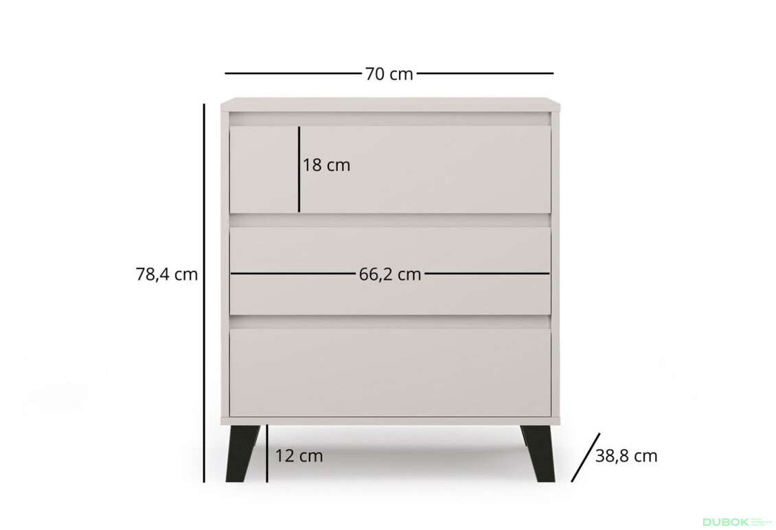 Komoda Borg 3s/70 kašmír - Fotografia 7 Fotografia 7 - Komoda Borg 3s/70 kašmír