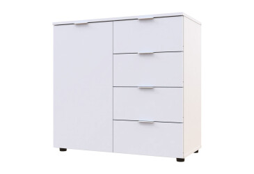 Komoda s dvierkami a 4 zásuvkami Ron 1 80 cm Biela