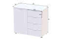 Komoda s dvierkami a 4 zásuvkami Ron 1 80 cm Biela - Fotografia 5 Fotografia 5 - Komoda s dvierkami a 4 zásuvkami Ron 1 80 cm Biela