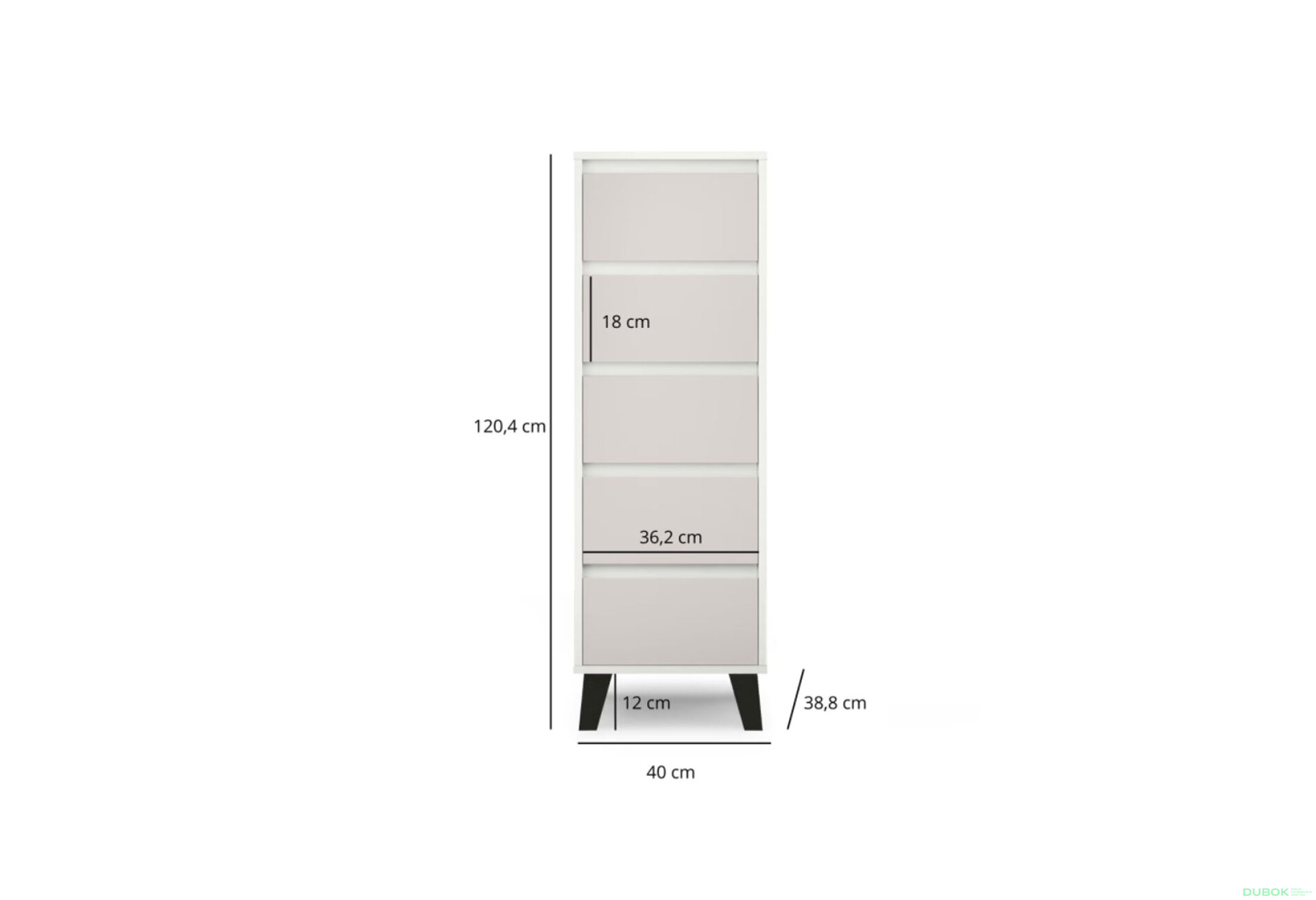 Fotografia 5 - Komoda Borg 5s/40 biela / kašmír