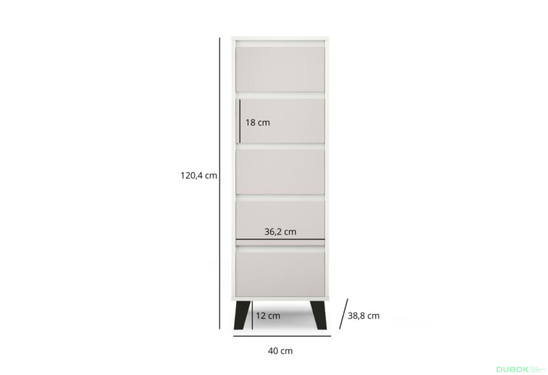 Fotografia 5 - Komoda Borg 5s/40 biela / kašmír