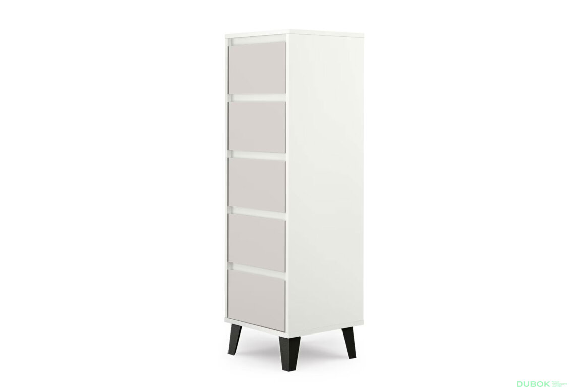 Fotografia 2 - Komoda Borg 5s/40 biela / kašmír