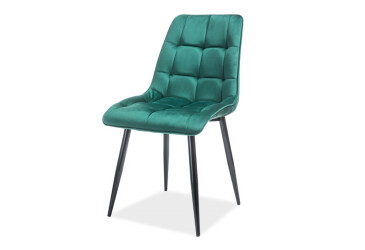 Stolička Chic Velvet zelený Bluvel 78, čierny kov