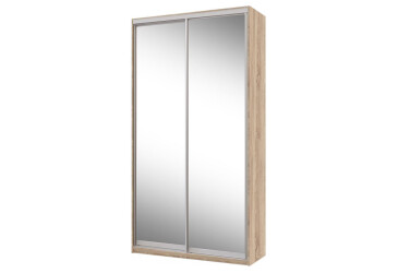 Skriňa 2D 1200x600x2400, 2 zrkadlá, Svetlý dub sonoma