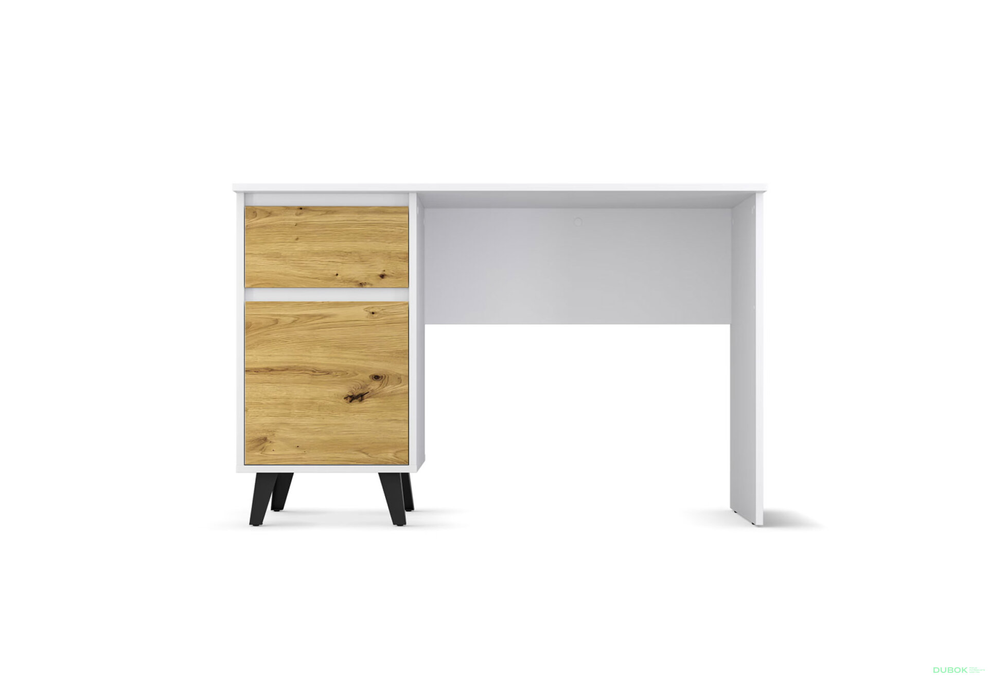 Fotografia 2 - Písací stôl Borg 1d1s/120 biely / dub artisan