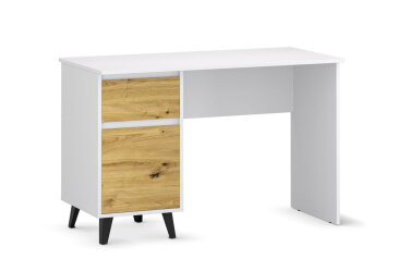 Písací stôl Borg 1d1s/120 biely / dub artisan