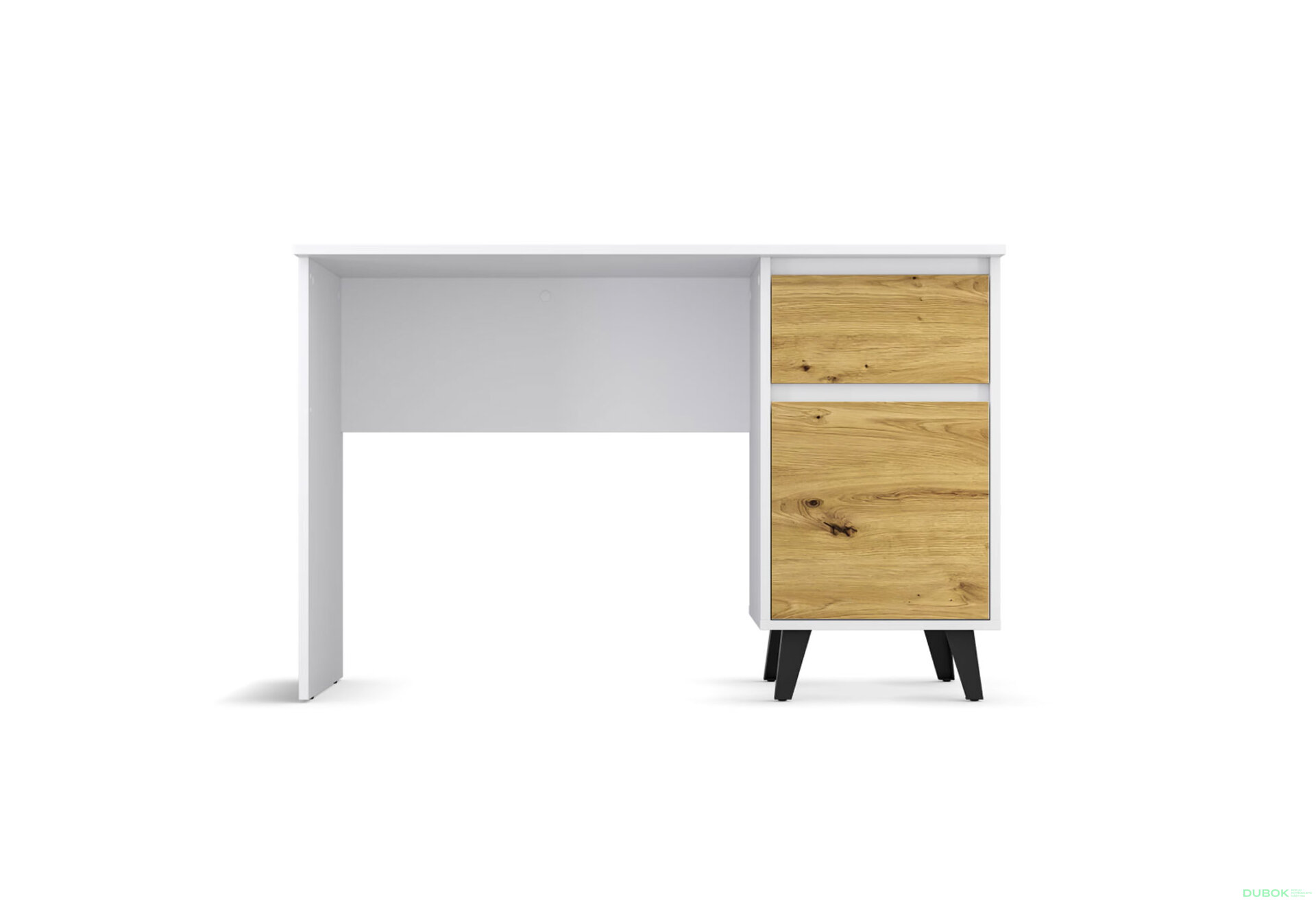 Fotografia 3 - Písací stôl Borg 1d1s/120 biely / dub artisan