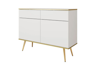 Komoda KSZ107 biela, zlaté nohy Oro
