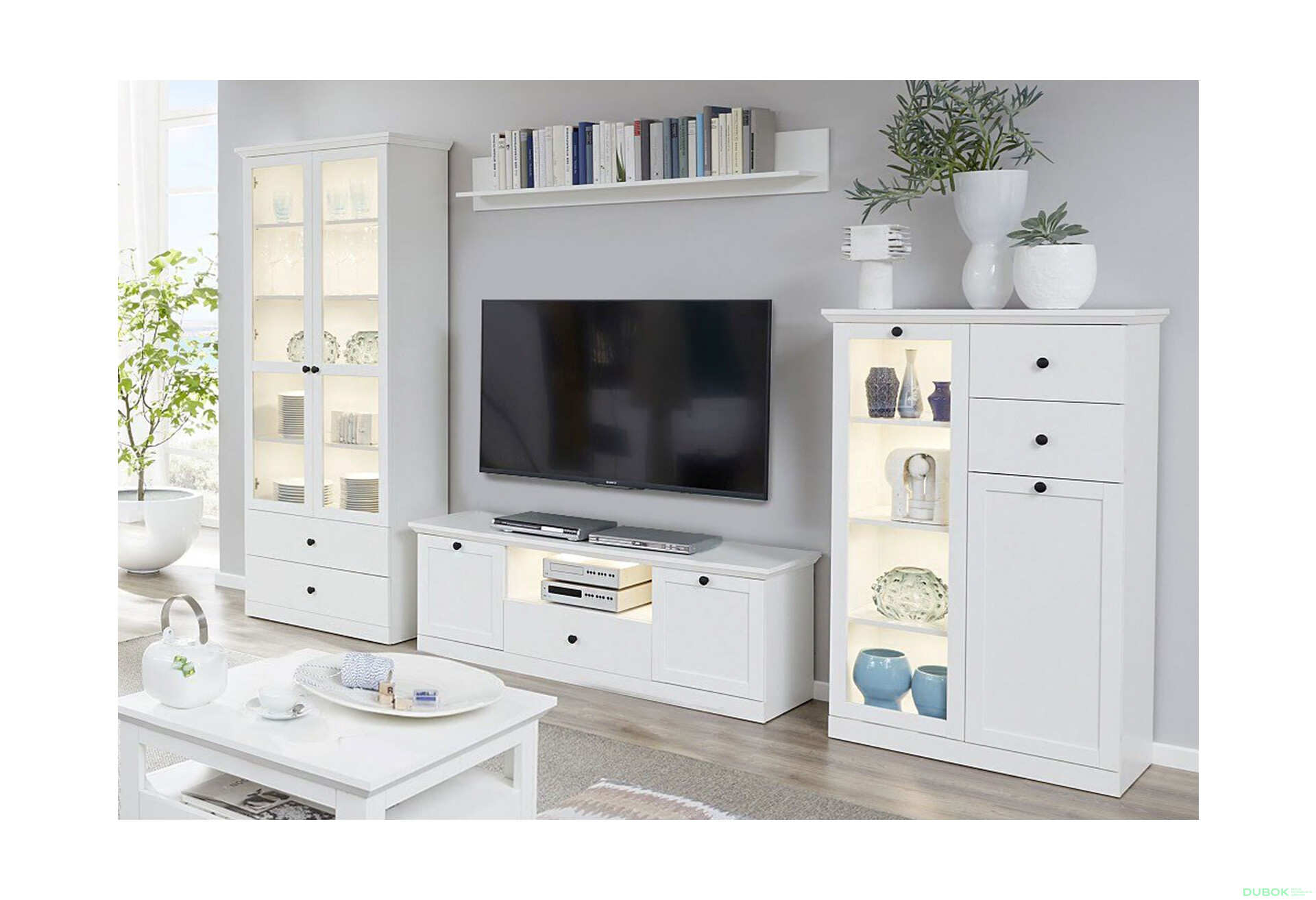 Obývacia zostava 3.0 m biela Brandson - Fotografia 1 Fotografia 1 - Obývacia zostava 3.0 m biela Brandson