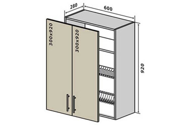 V47 Skrinka 2D 60 Sušák