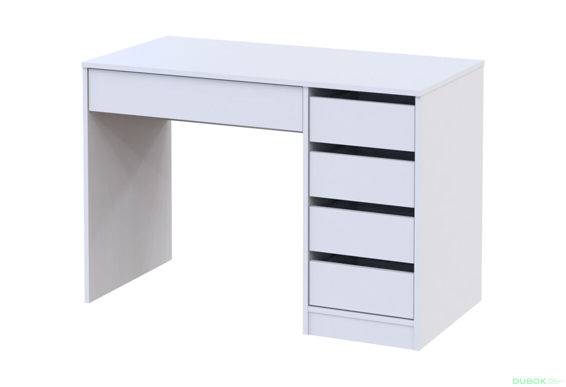 Písací stôl s pravou montážou Profi 110 cm biely