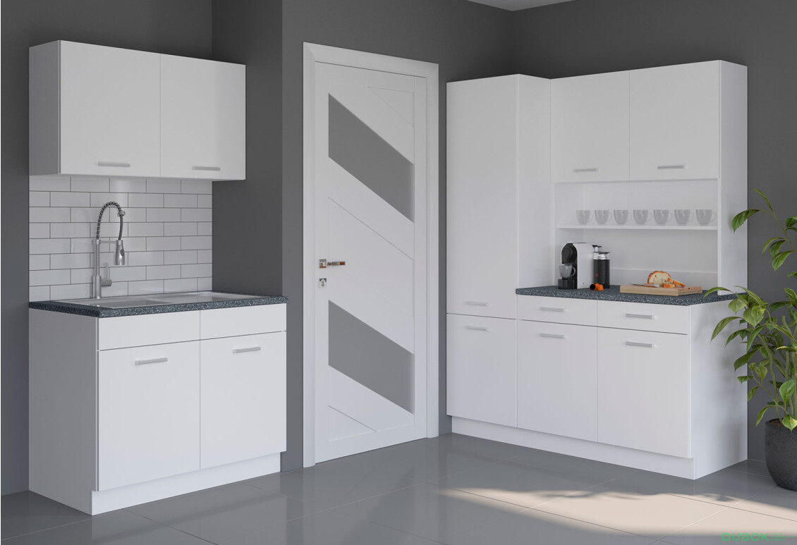 Modulárna kuchyňa Maria Biely laminát / pracovná doska Granit