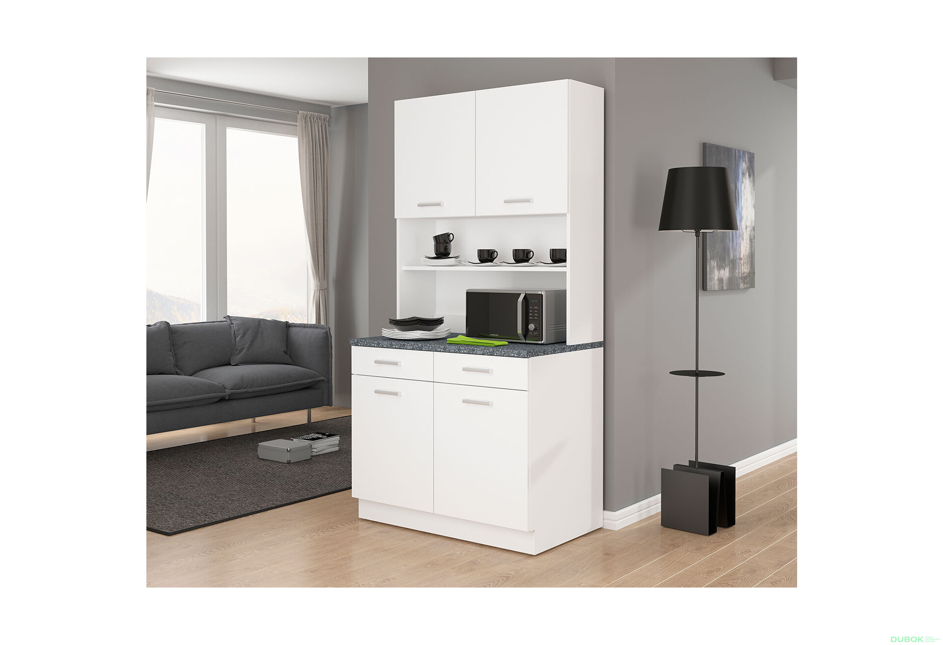 Fotografia 2 - Modulárna kuchyňa Maria Biely laminát / pracovná doska Granit