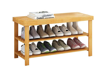 Szafka z siedziskiem na buty bambusowa